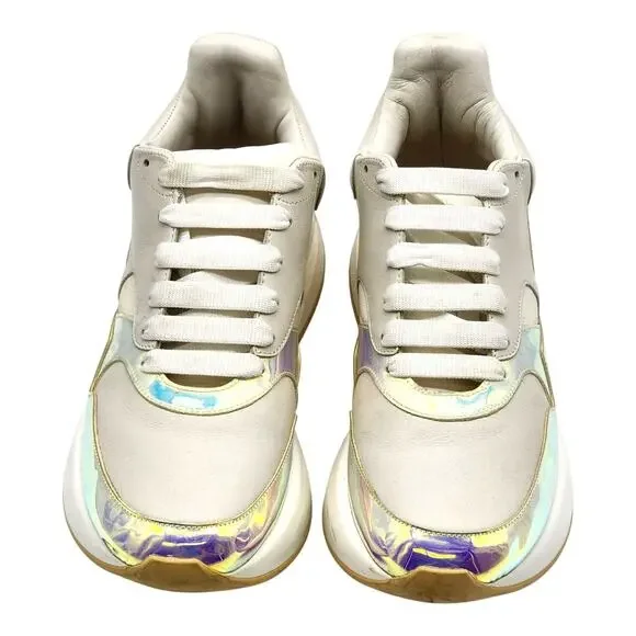 Alexander McQueen Leather Iridescent Trim Multi Sneakers EU  display picture 3